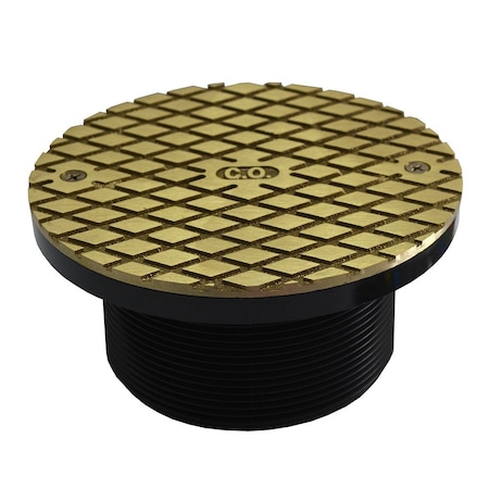 Jones Stephens 4in. ABS Cleanout Spud with 6in. Polished Brass Round Cover D57914